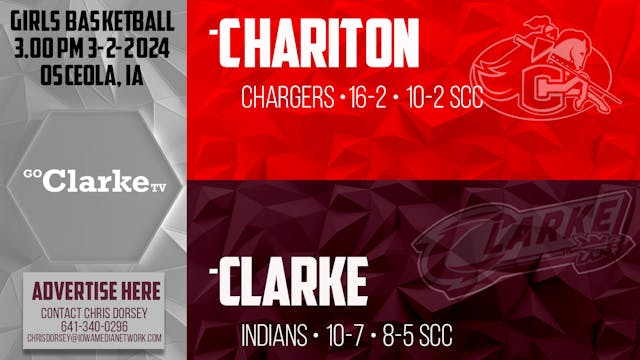 Clarke Girls Basketball vs Chariton 2...