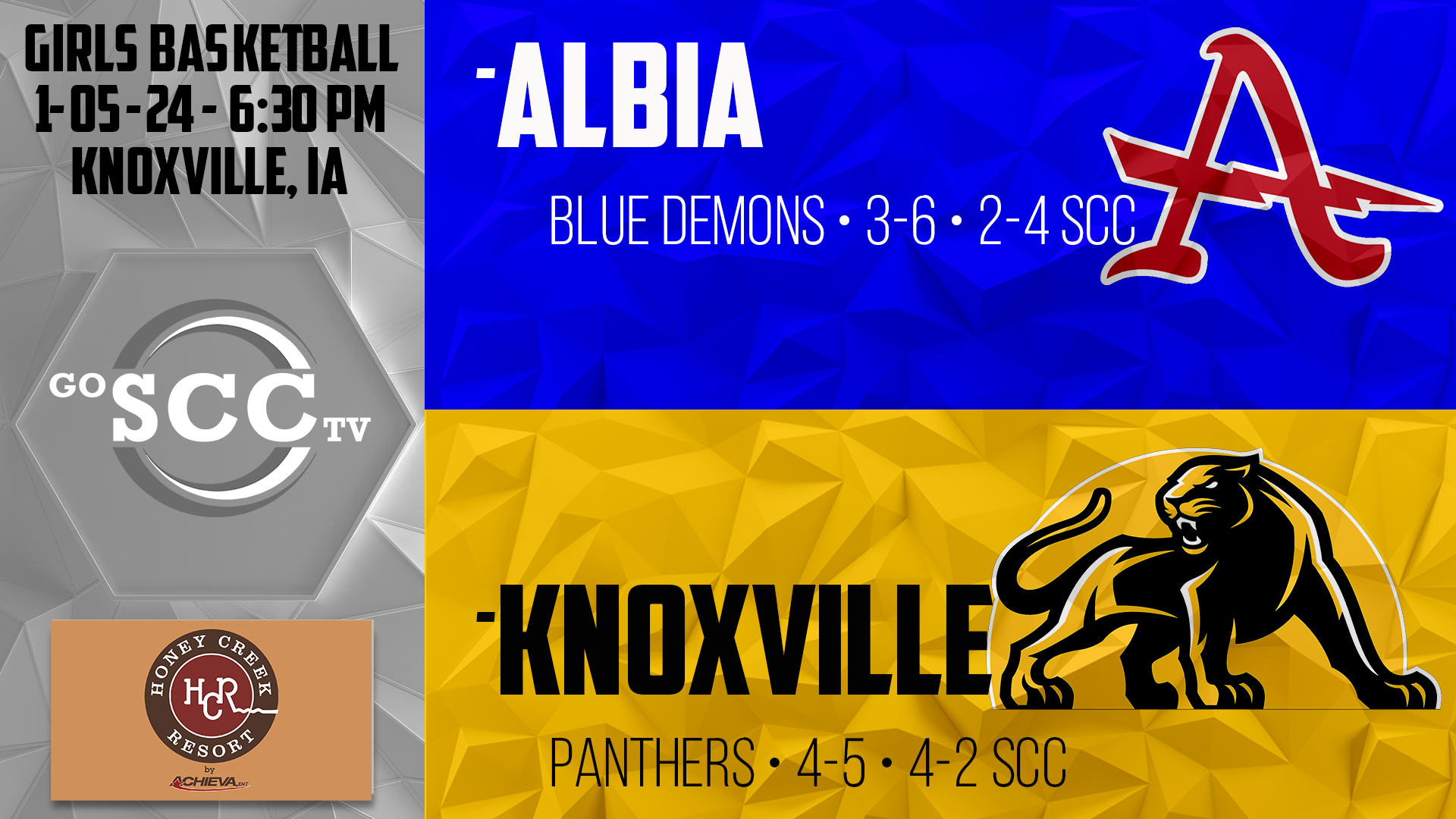 Knoxville Girls Basketball vs Albia 1-5-24