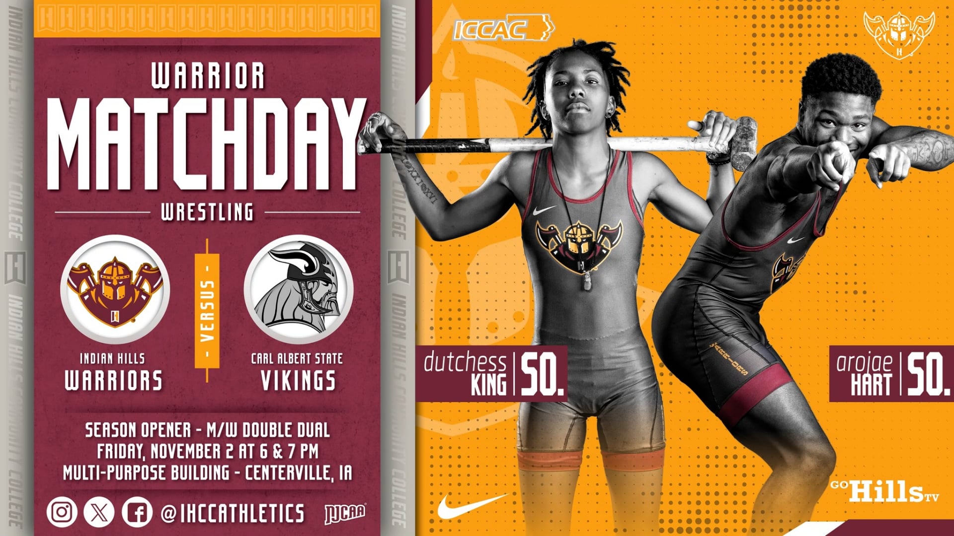 11-2-23 IHCC Women's Wrestling vs Carl Albert State