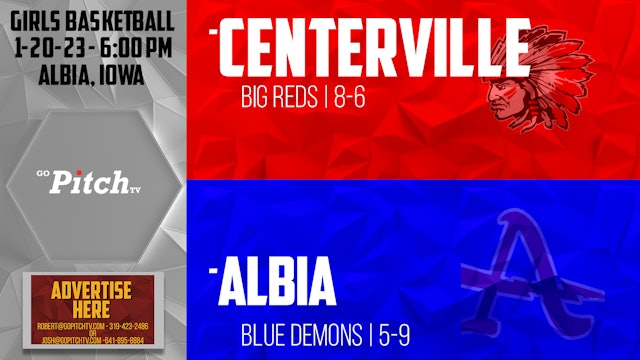 Centerville Girls Basketball vs Albia 1-20-22