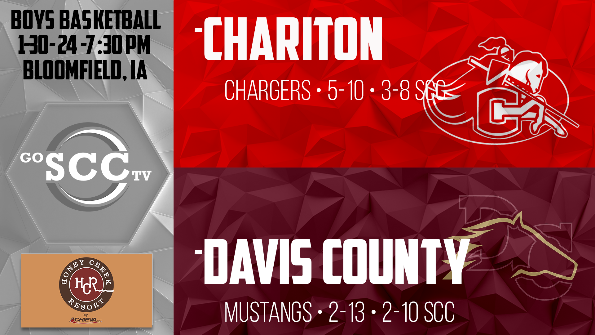 Davis County Boys Basketball vs Chariton 1-30-24