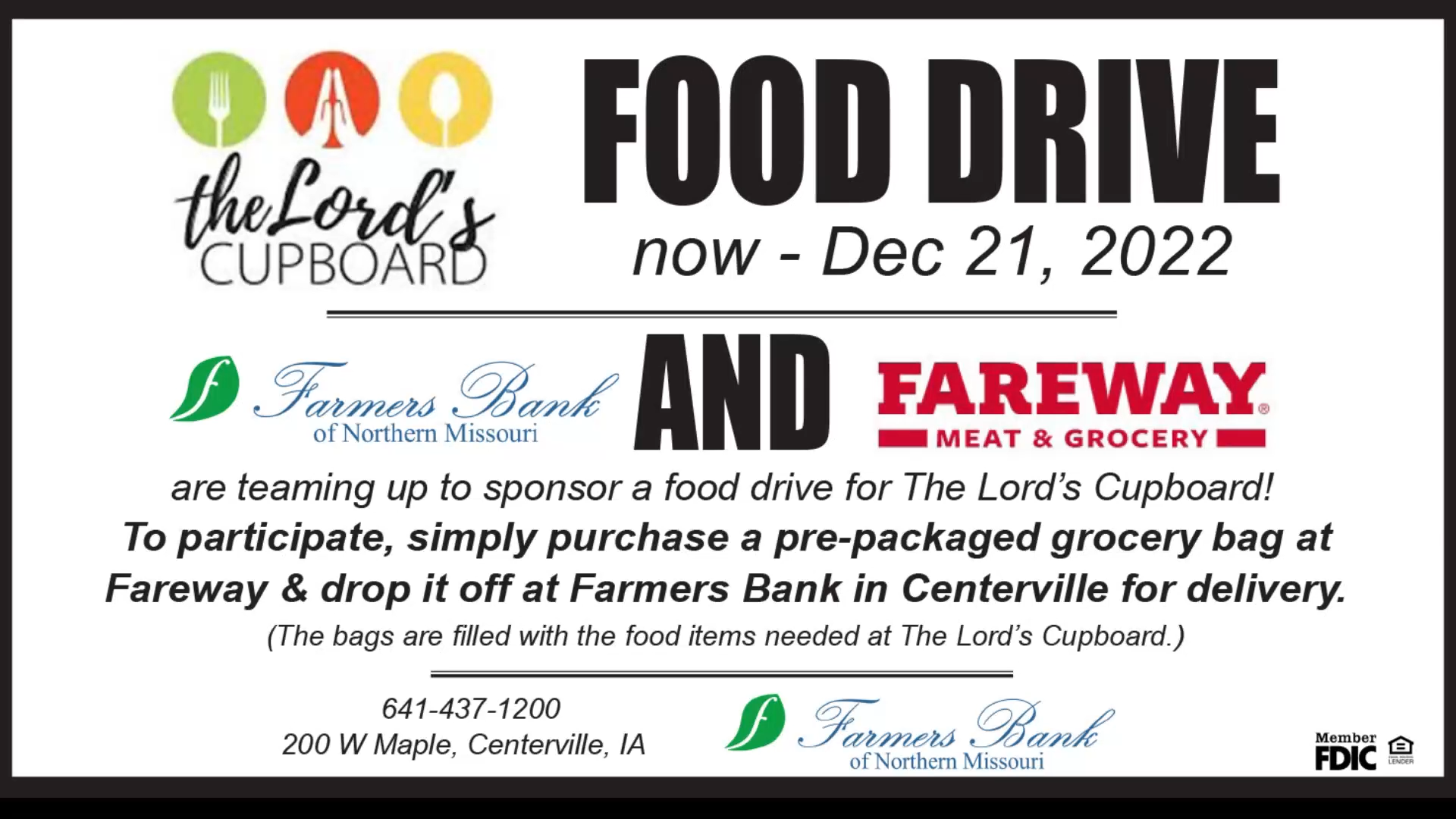 The Lord's Cupboard Food Drive