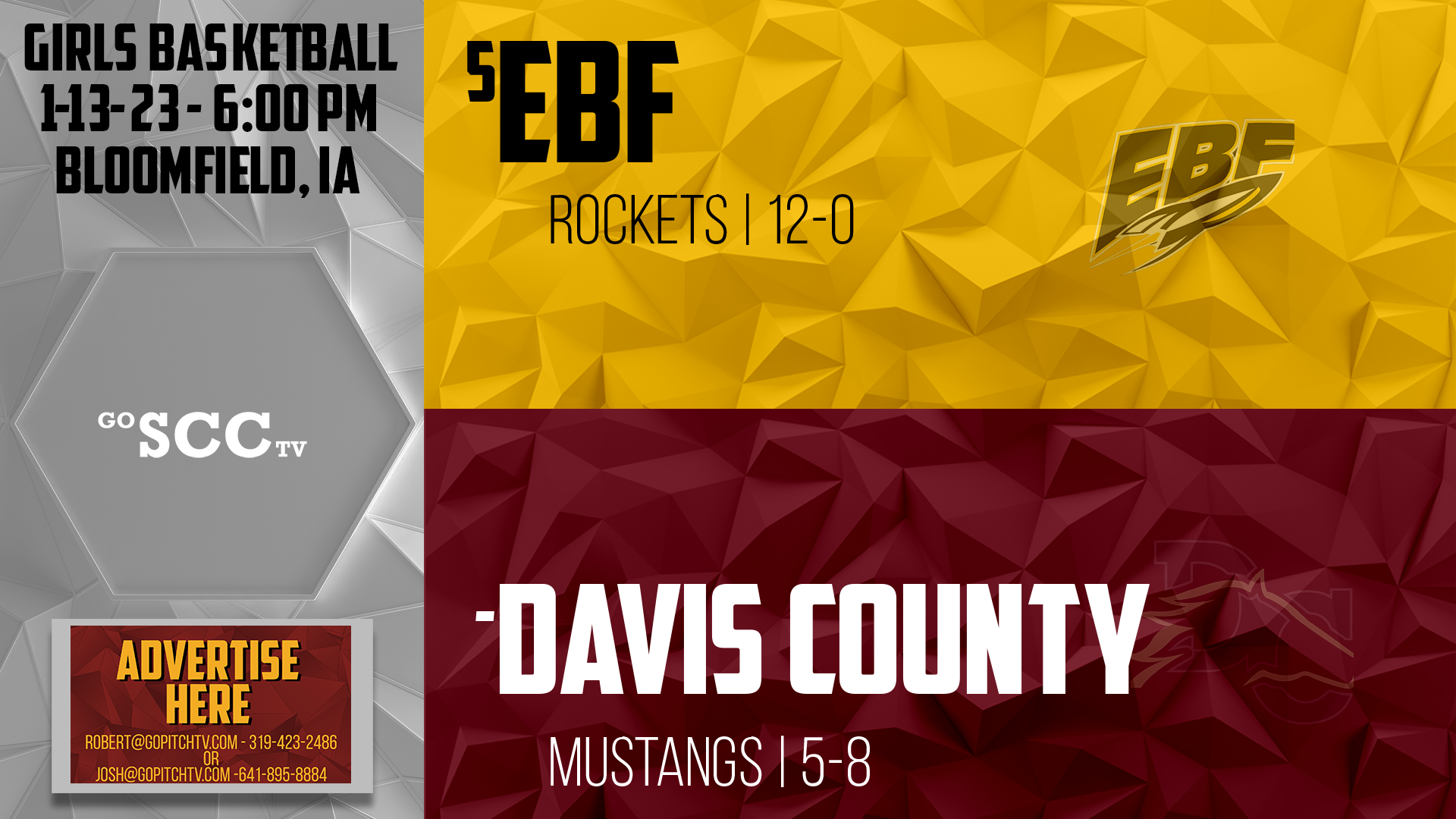 Davis County Girls Basketball vs EBF 1-13-23