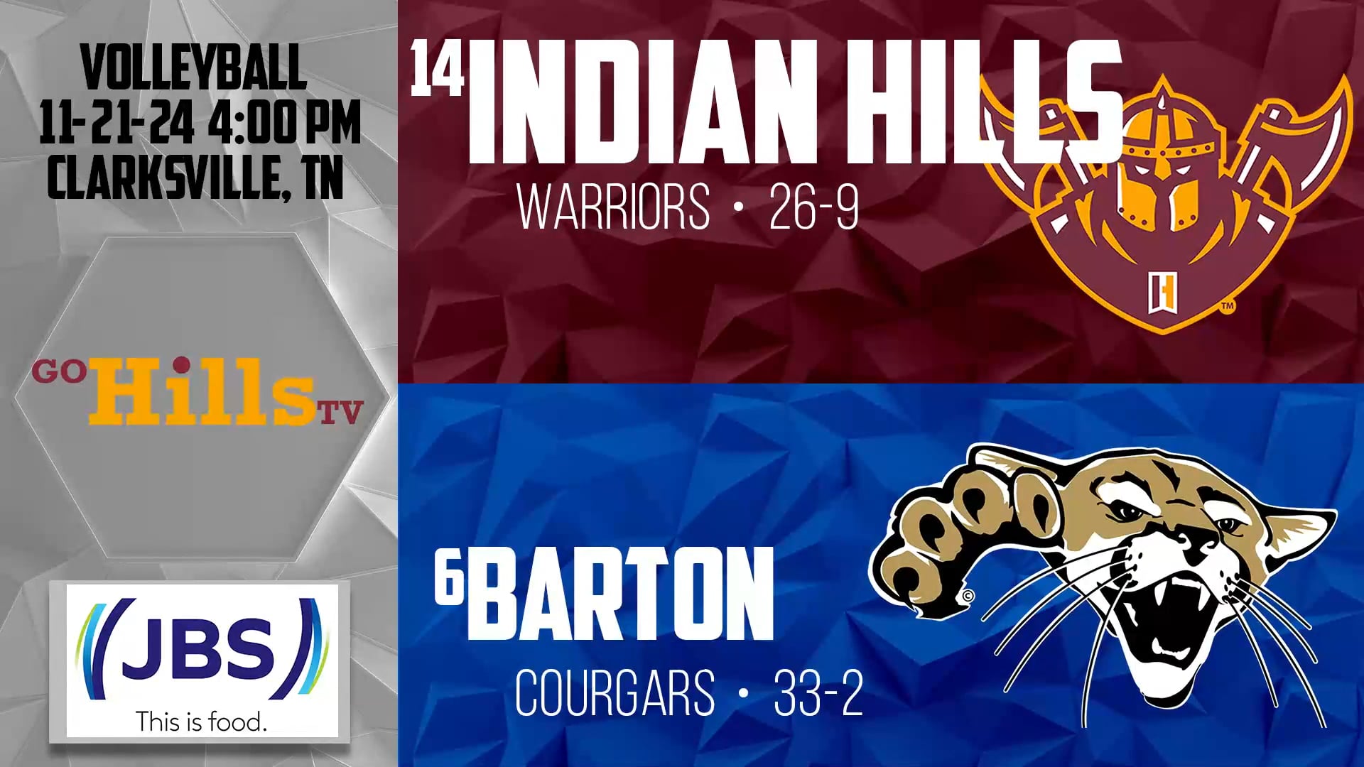 NJCAA DI Volleyball Championship 11-21-24 IHCC Volleyball vs Barton