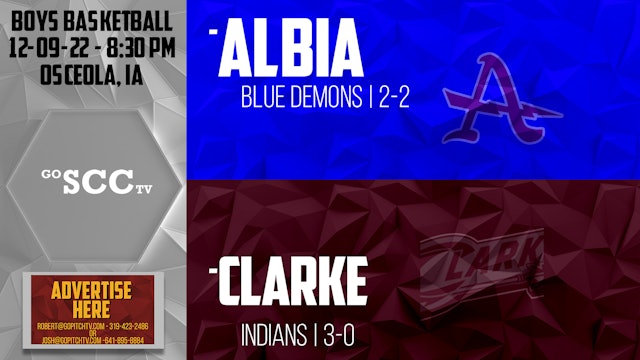Clarke Boys Basketball vs Albia 12-9-22