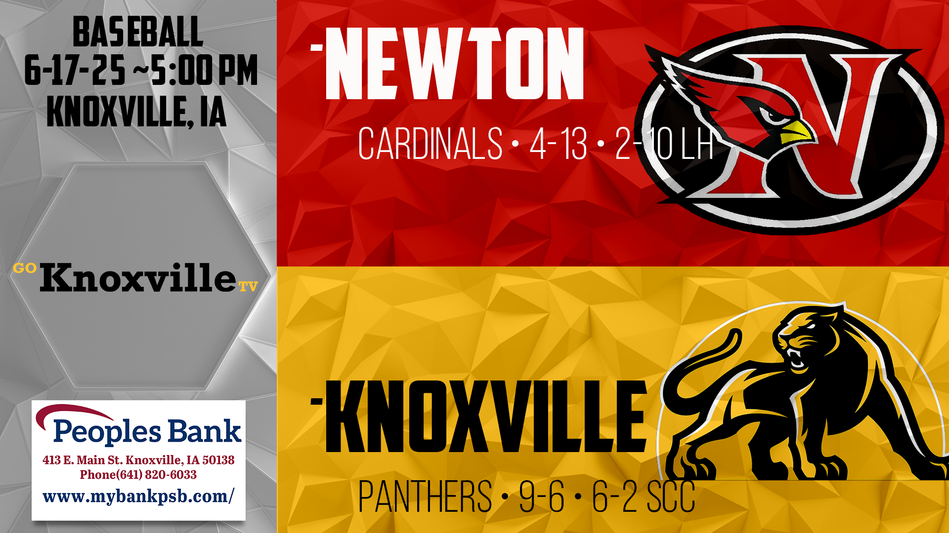 Knoxville vs Newton Baseball 6-17-25