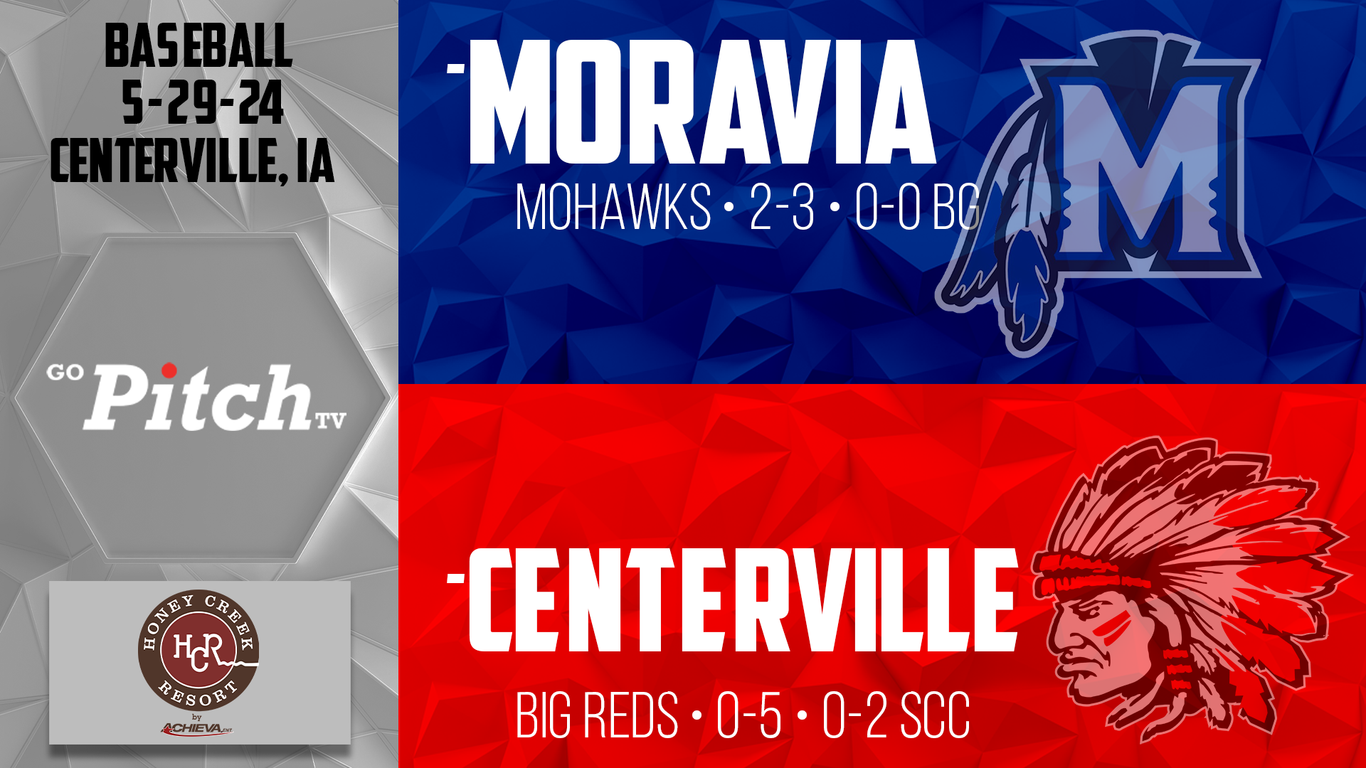 Centerville Baseball vs Moravia - 5-29-24