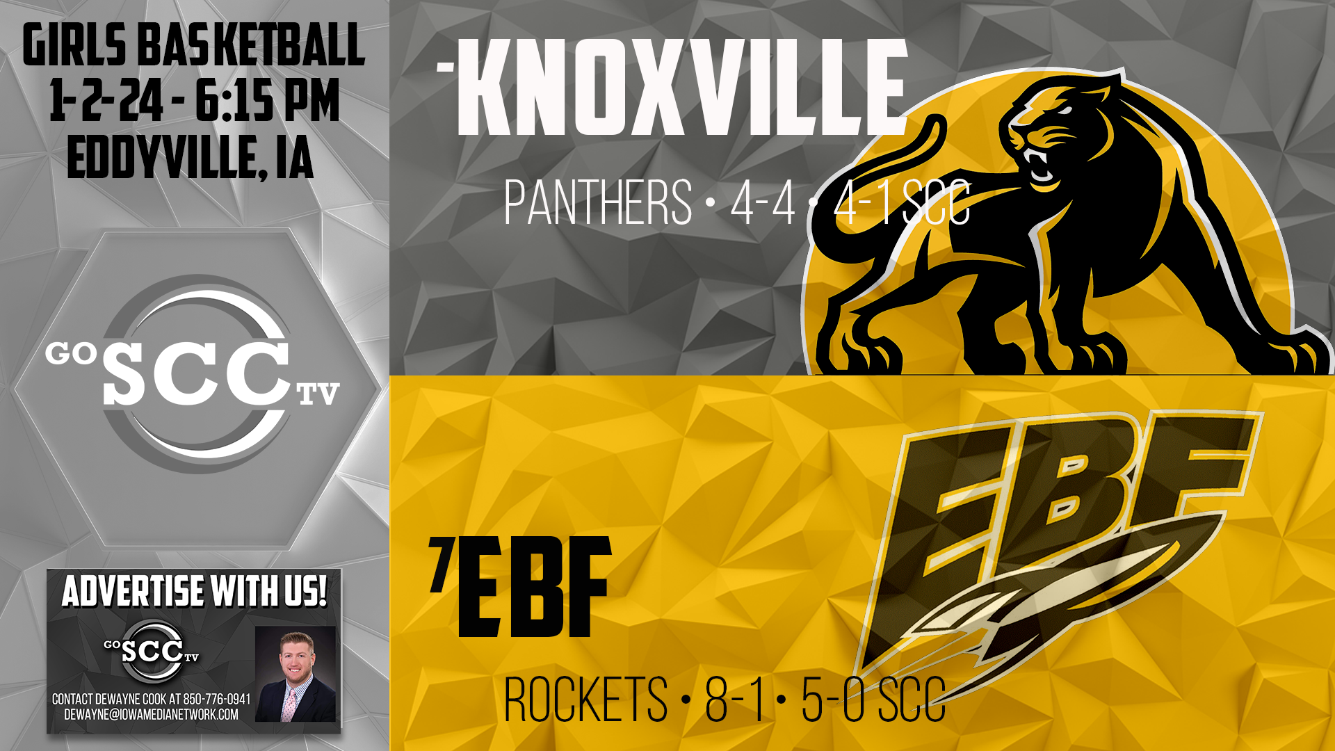 EBF Girls Basketball vs Knoxville 1-2-24