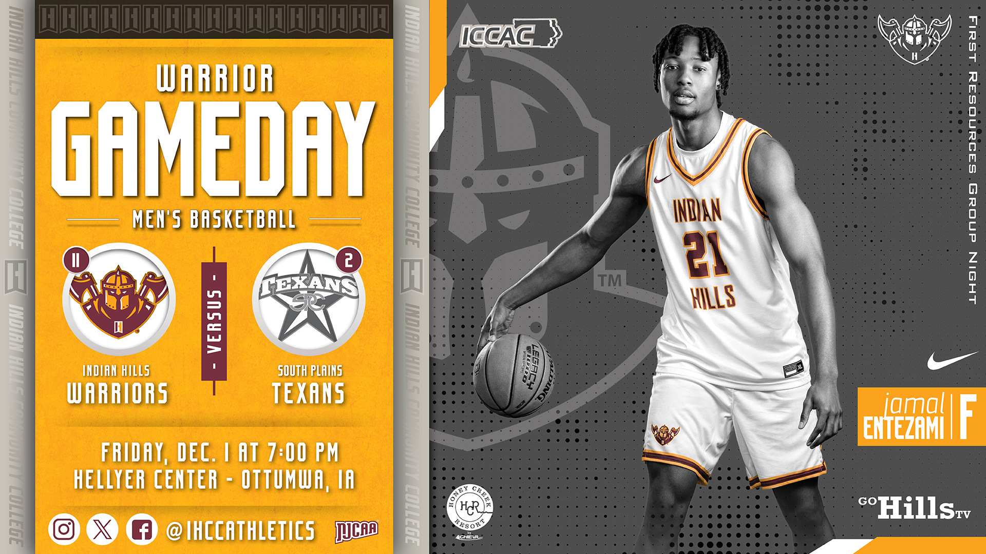 12-1-23 IHCC Men's Basketball vs South Plains