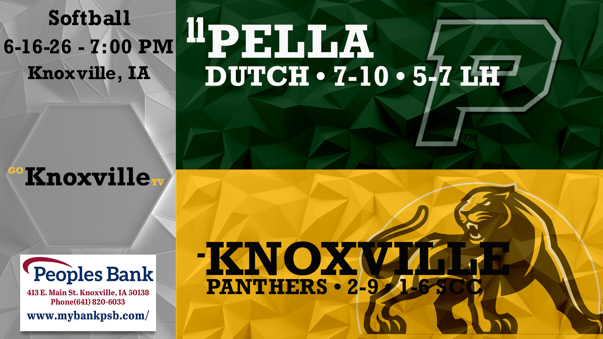 Knoxville vs Pella Softball 6-16-26