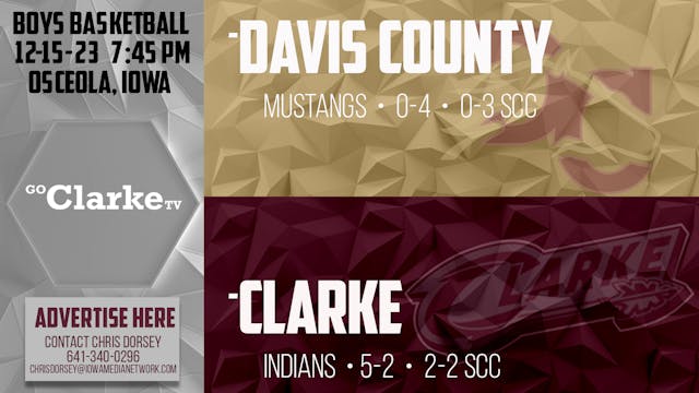 Clarke Boys Basketball vs Davis Count...