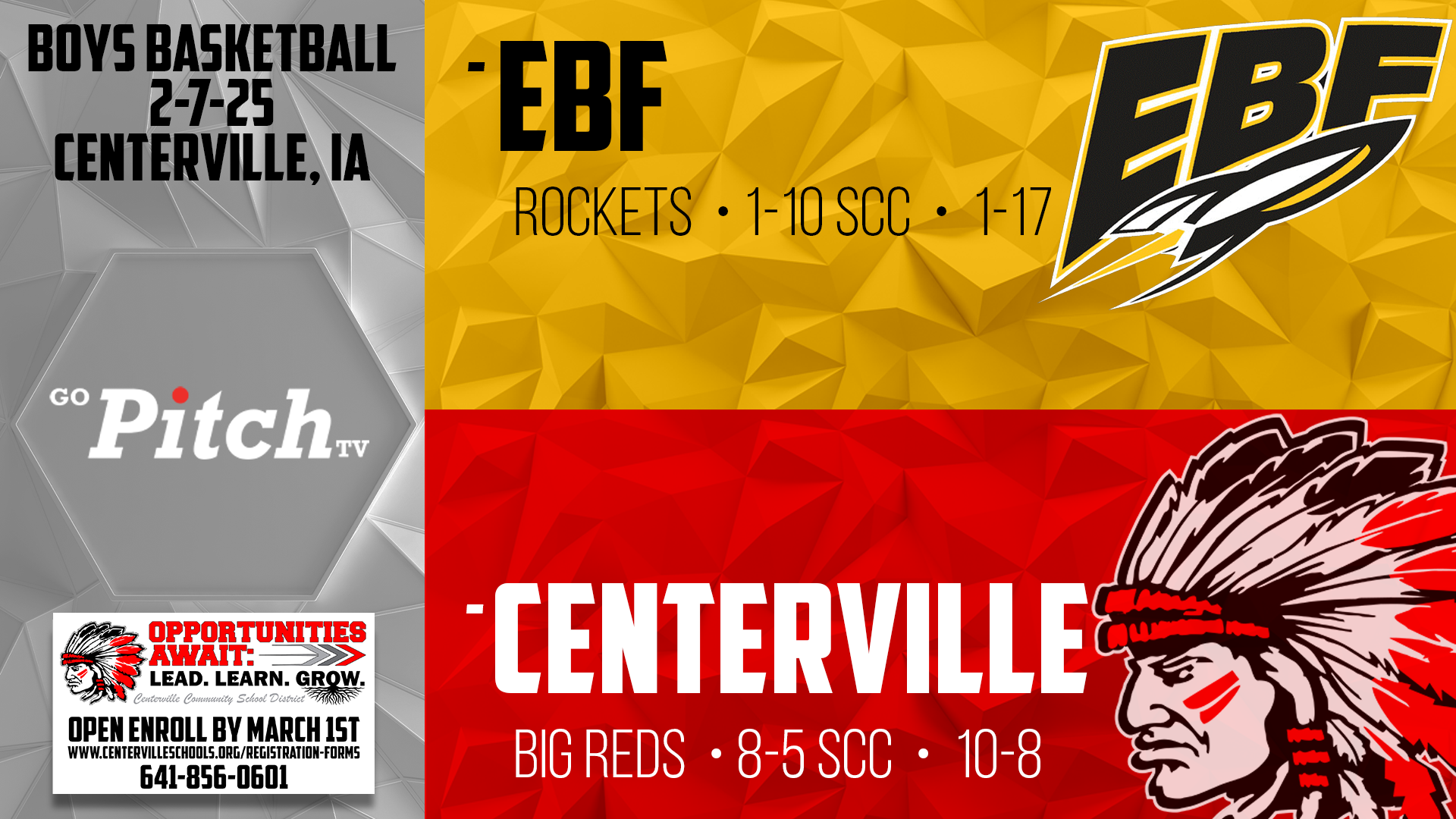 Centerville Boys Basketball vs EBF 2-7-25