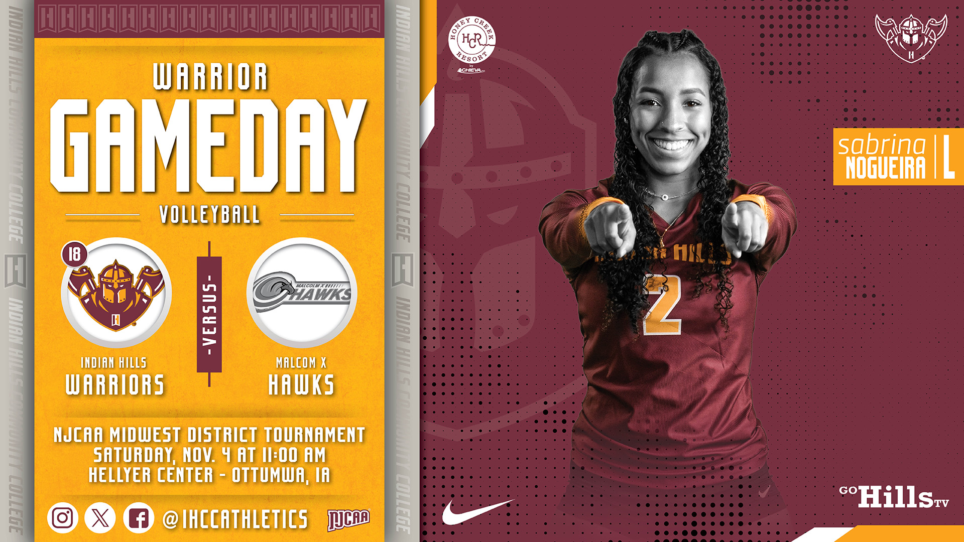 11-4-23 IHCC Volleyball vs Malcom X