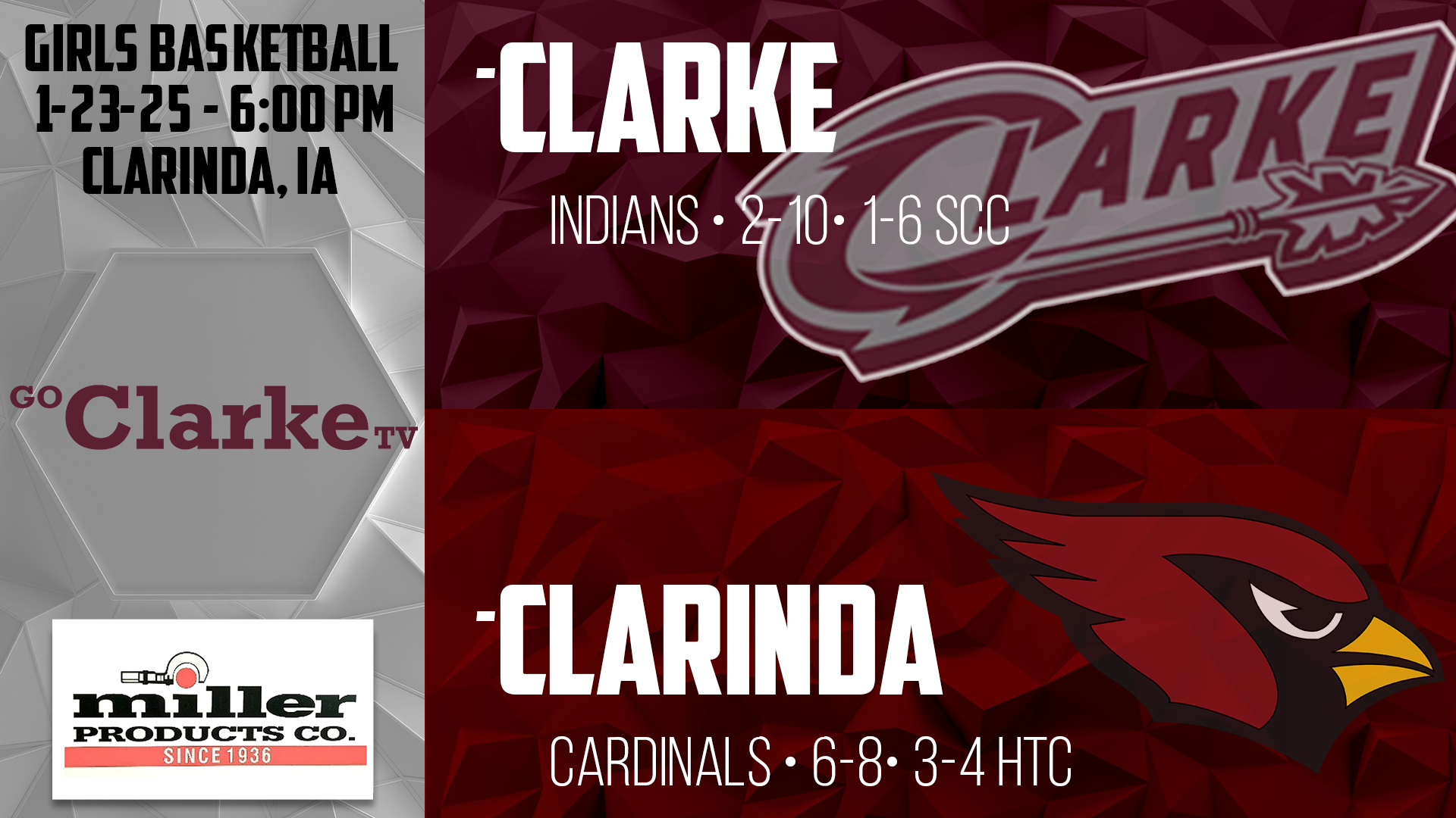 Girls Basketball @ Clarinda 1-23-25
