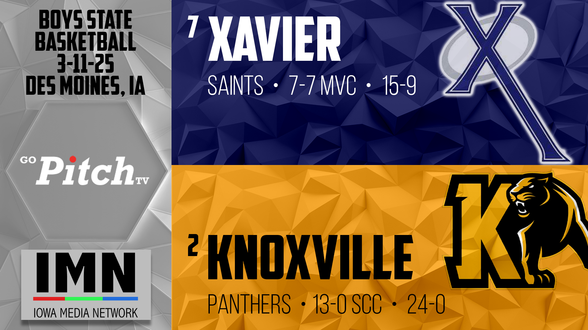 Knoxville Boys Basketball vs Xavier State Quarterfinals - AUDIO ONLY