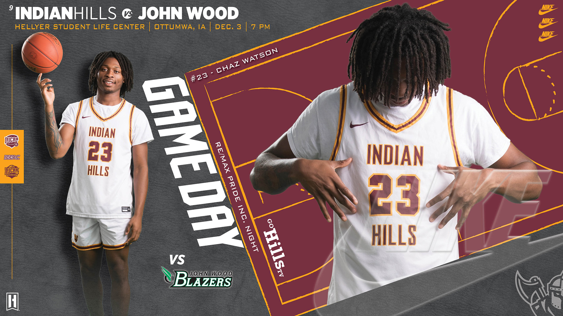 IHCC Men's Basketball vs John Wood 12-3-25