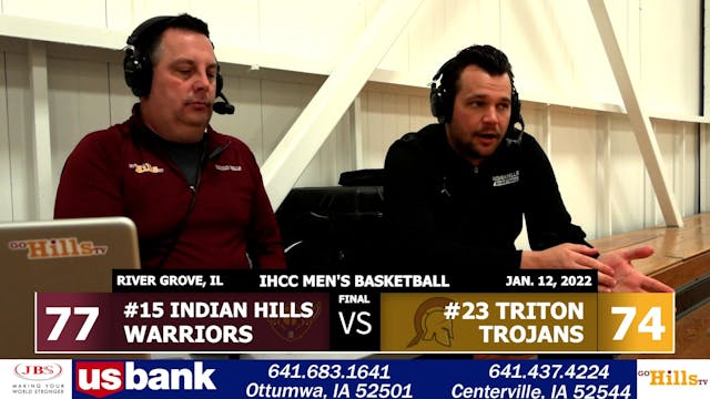 1-12-22 IHCC Men's Basketball @ Trito...