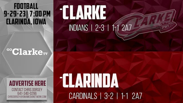 Clarke Football @ Clarinda 9-29-23