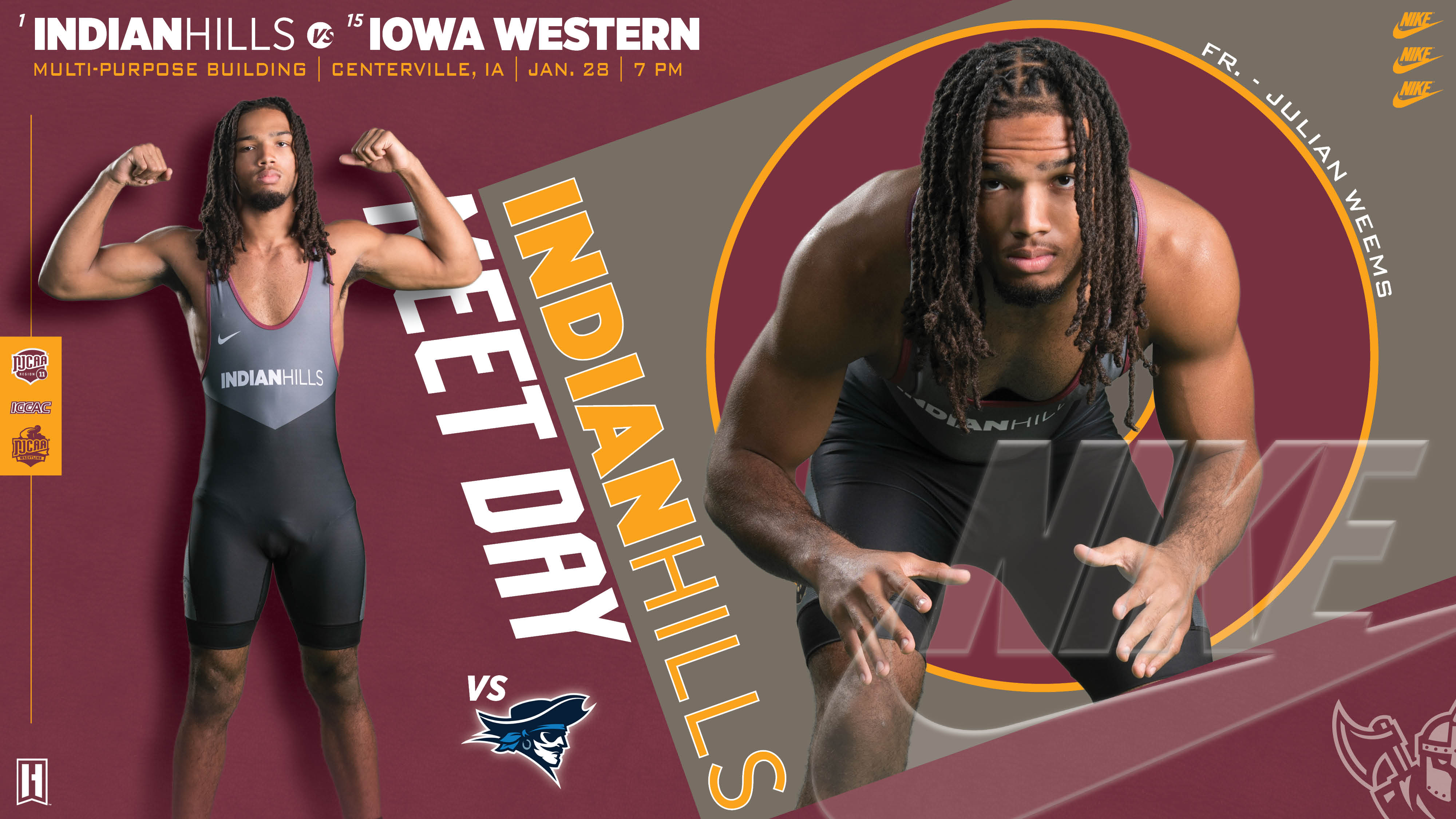 #1 IHCC Men's Wrestling vs #15 Iowa Western - 1-28-26