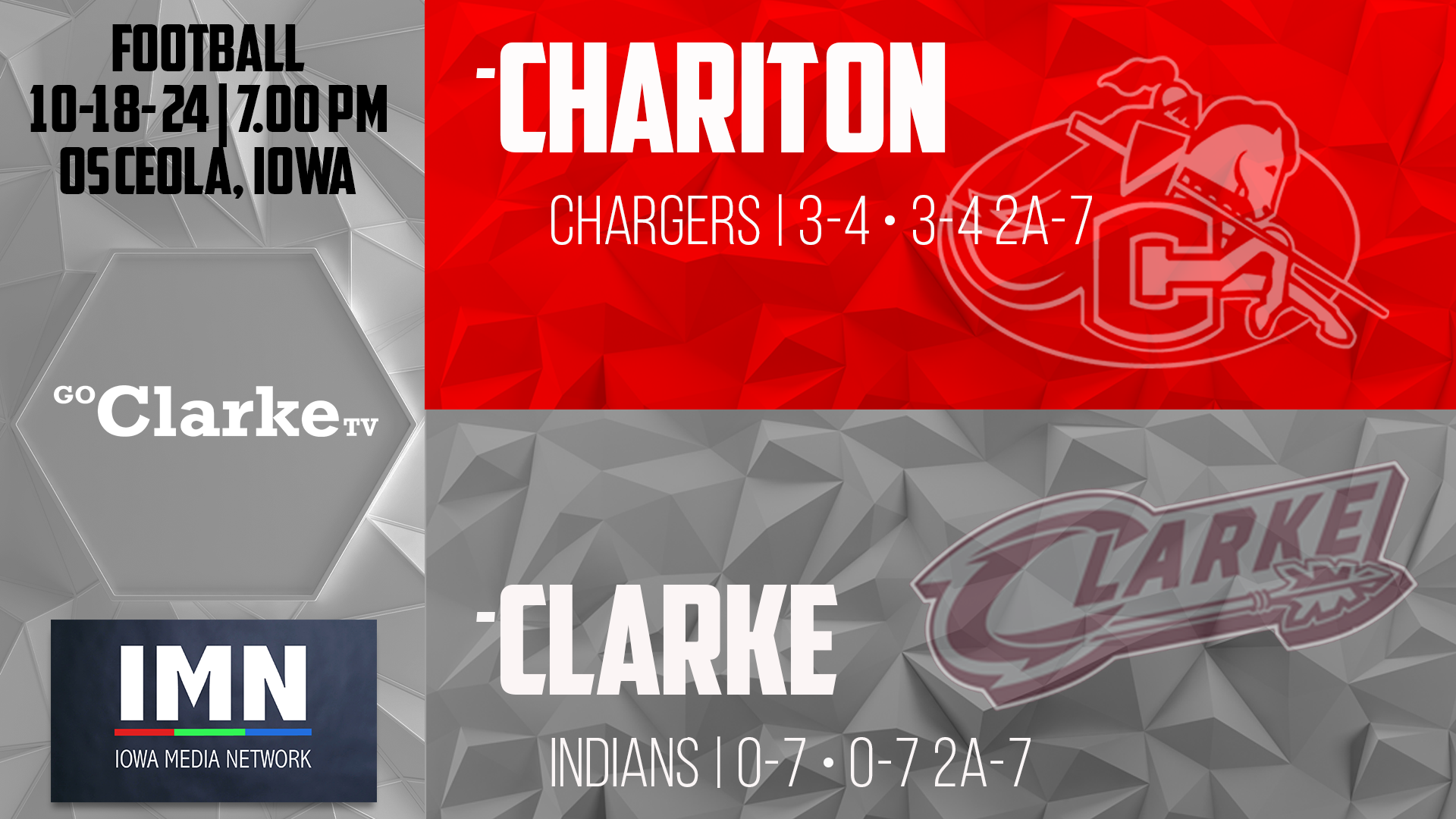 Clarke Football vs Chariton 10-18-24