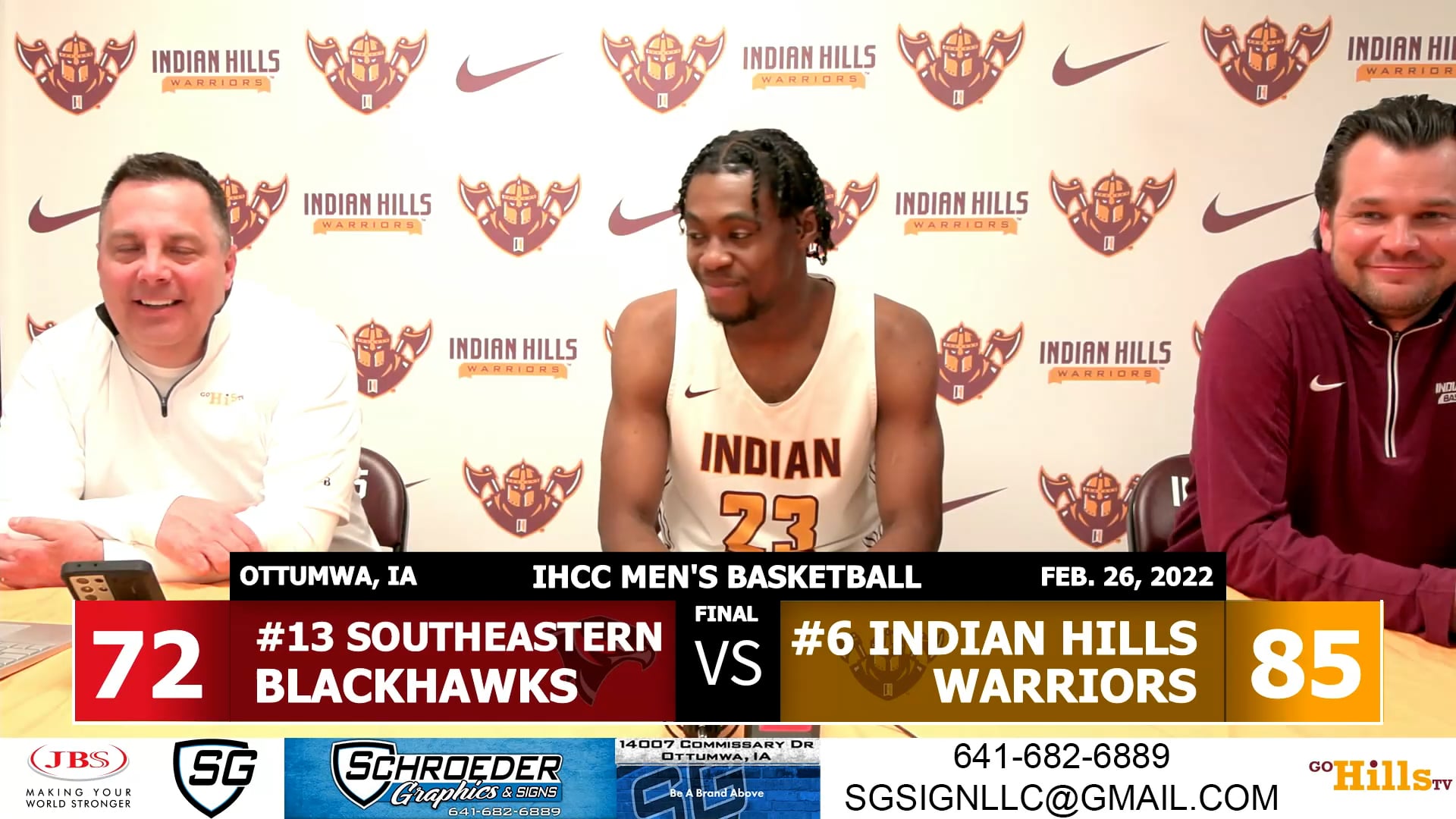 2-26-22 IHCC Men's Basketball vs Southeastern Post Game Interview