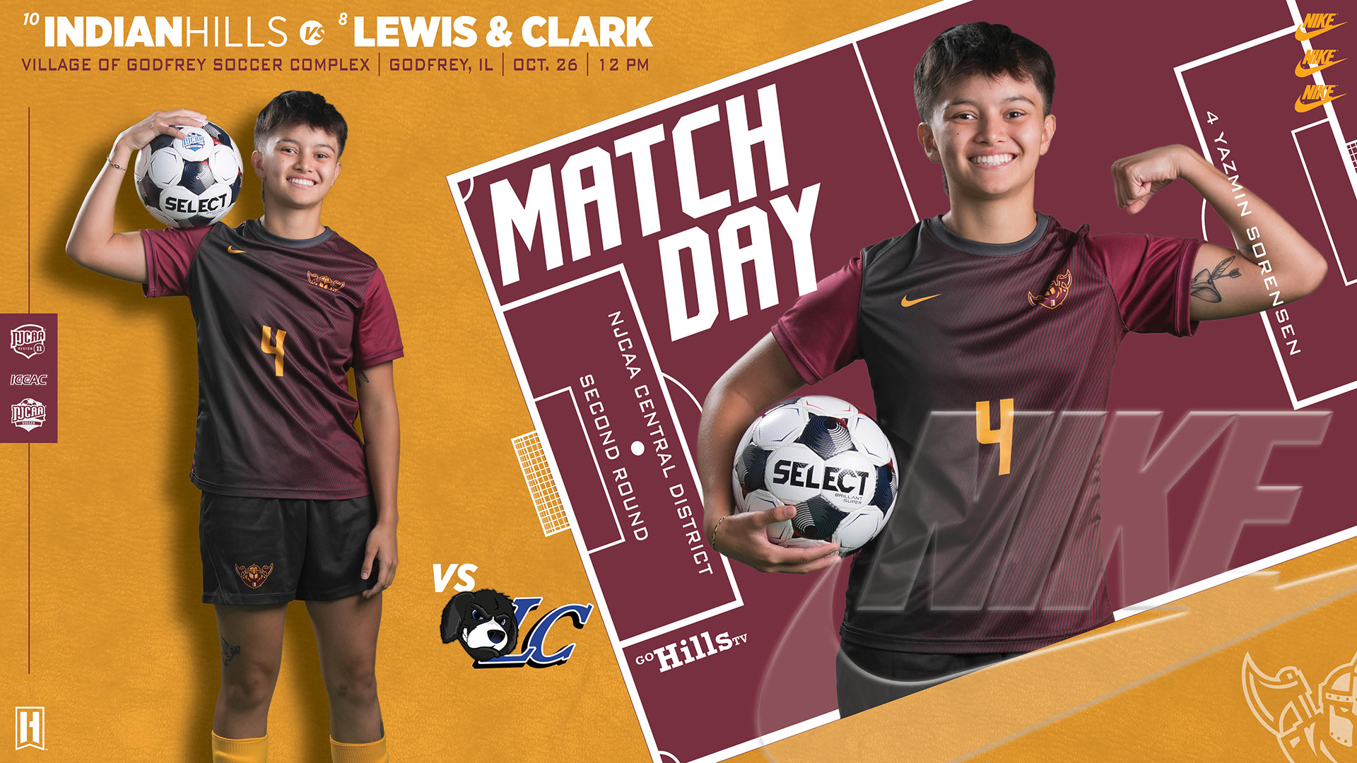 IHCC Women's Soccer vs Lewis & Clark: NJCAA Central Tournament - 10-26-25