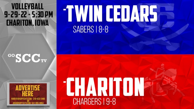 Chariton Volleyball vs Twin Cedars 9-29-22