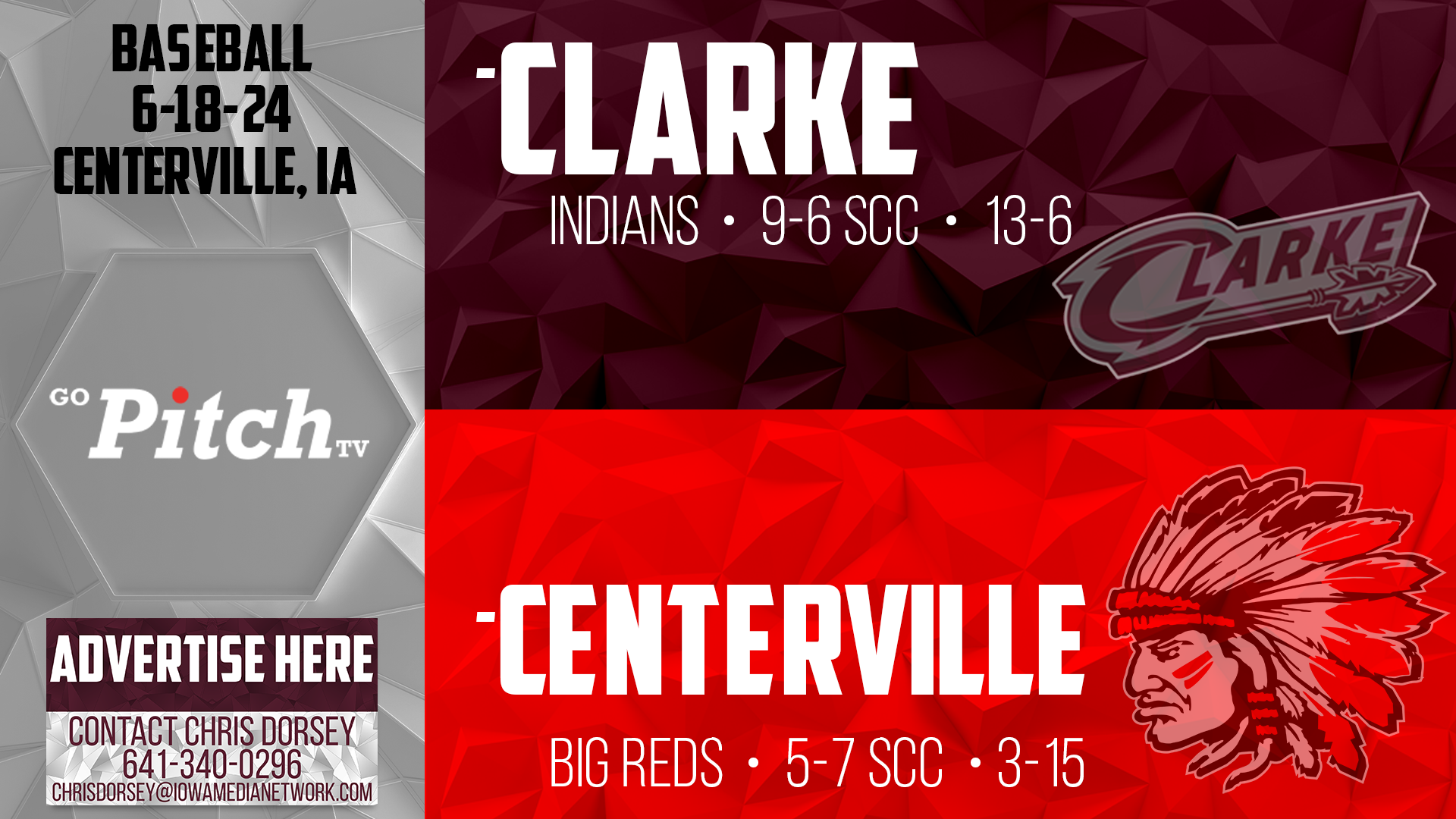 Clarke Baseball at Centerville 6-18-24