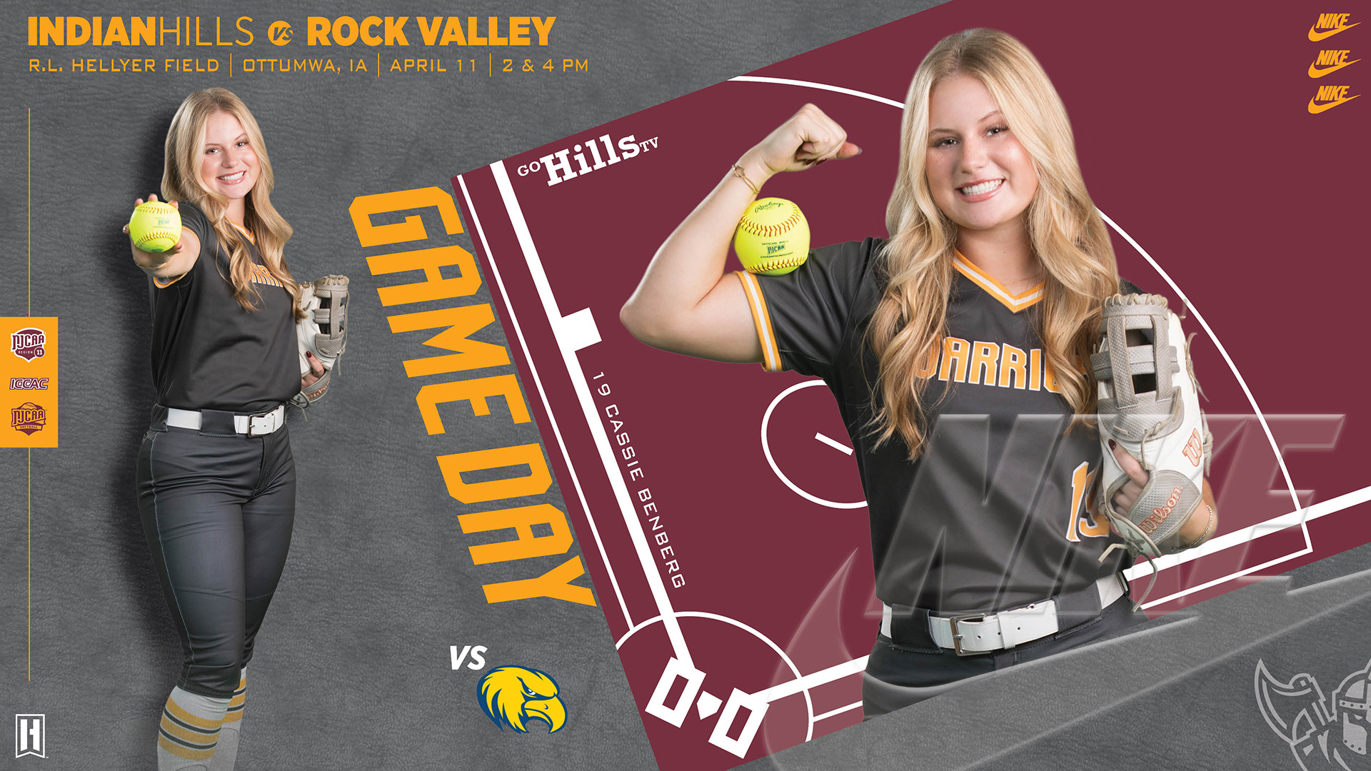 IHCC Softball vs Rock Valley Game 1 4-11-26