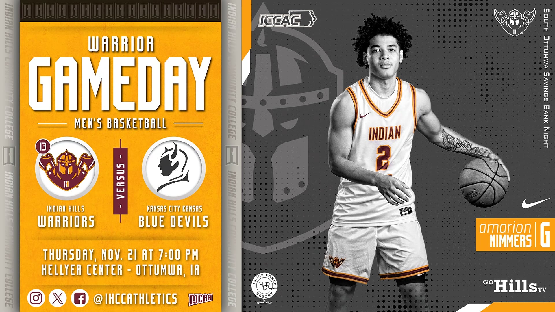 11-21-23 IHCC Men's Basketball vs Kansas City Kansas