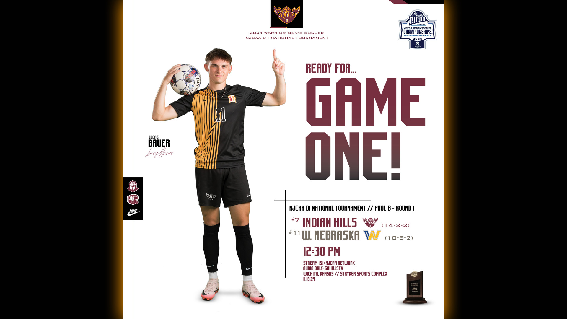 NJCAA DI Men's Soccer Championship 11-18-24 IHCC vs Western Nebraska Highlights