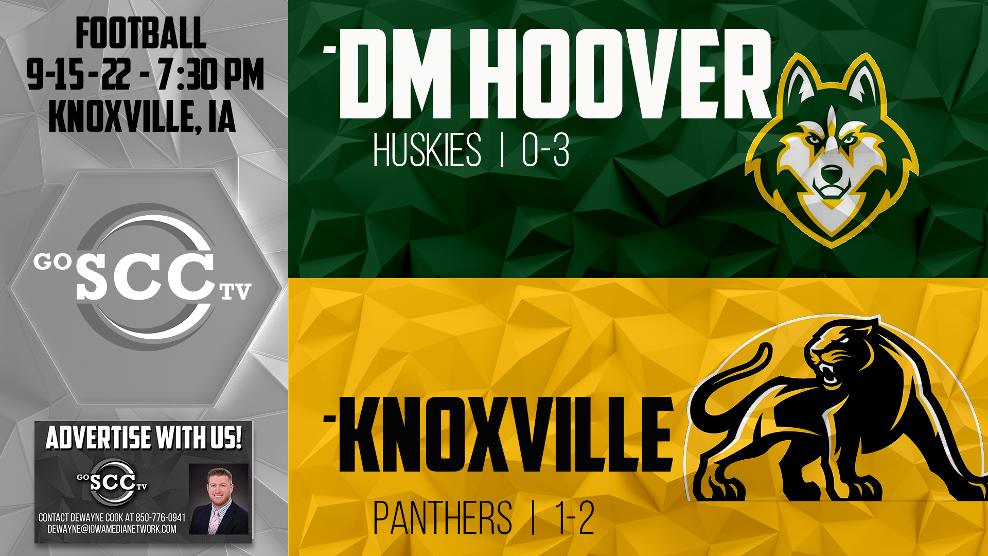 Knoxville Football vs Des Moines Hoover 9-15-23