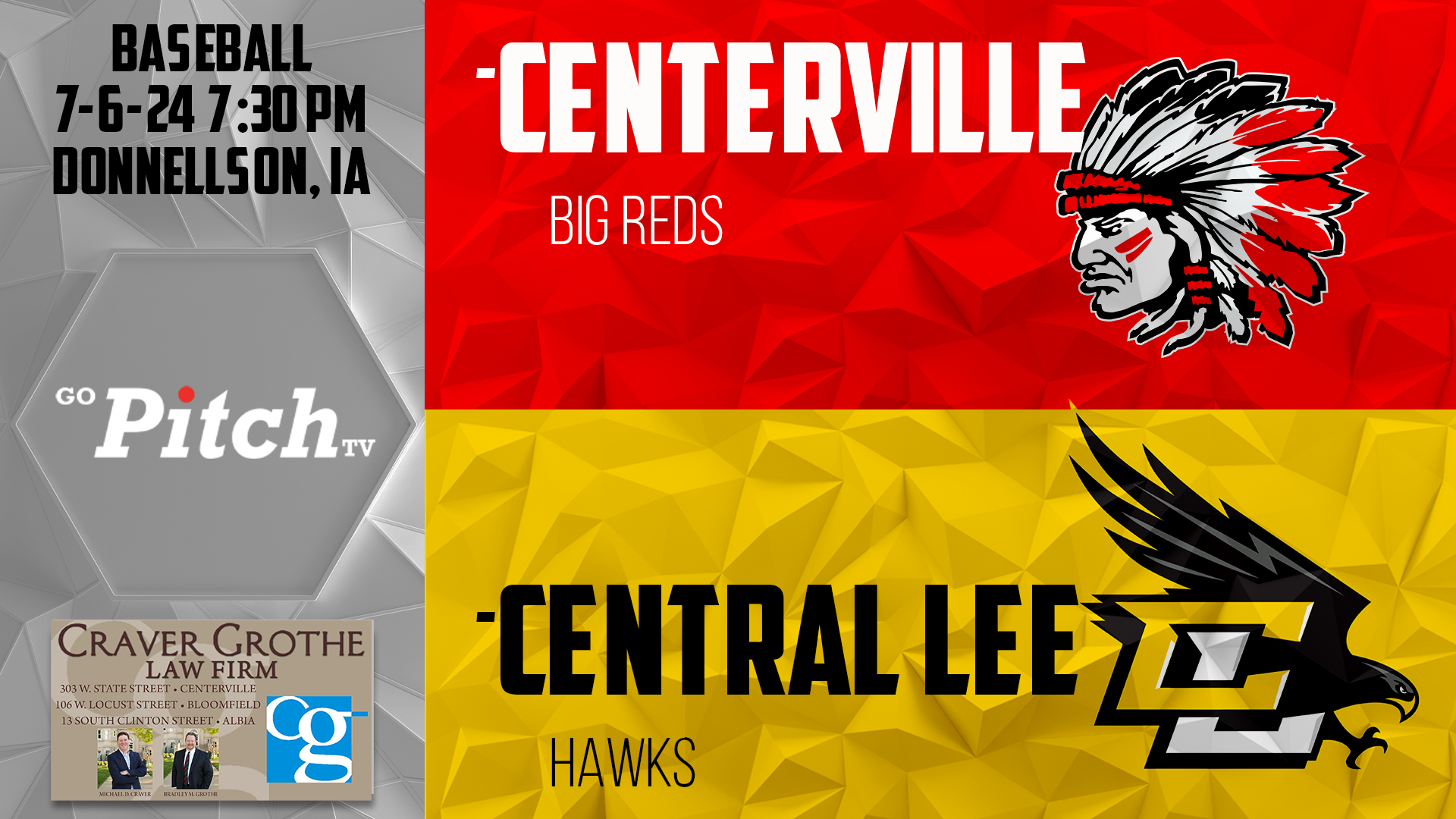 Centerville Baseball at Central Lee POST SEASON 7-6-24
