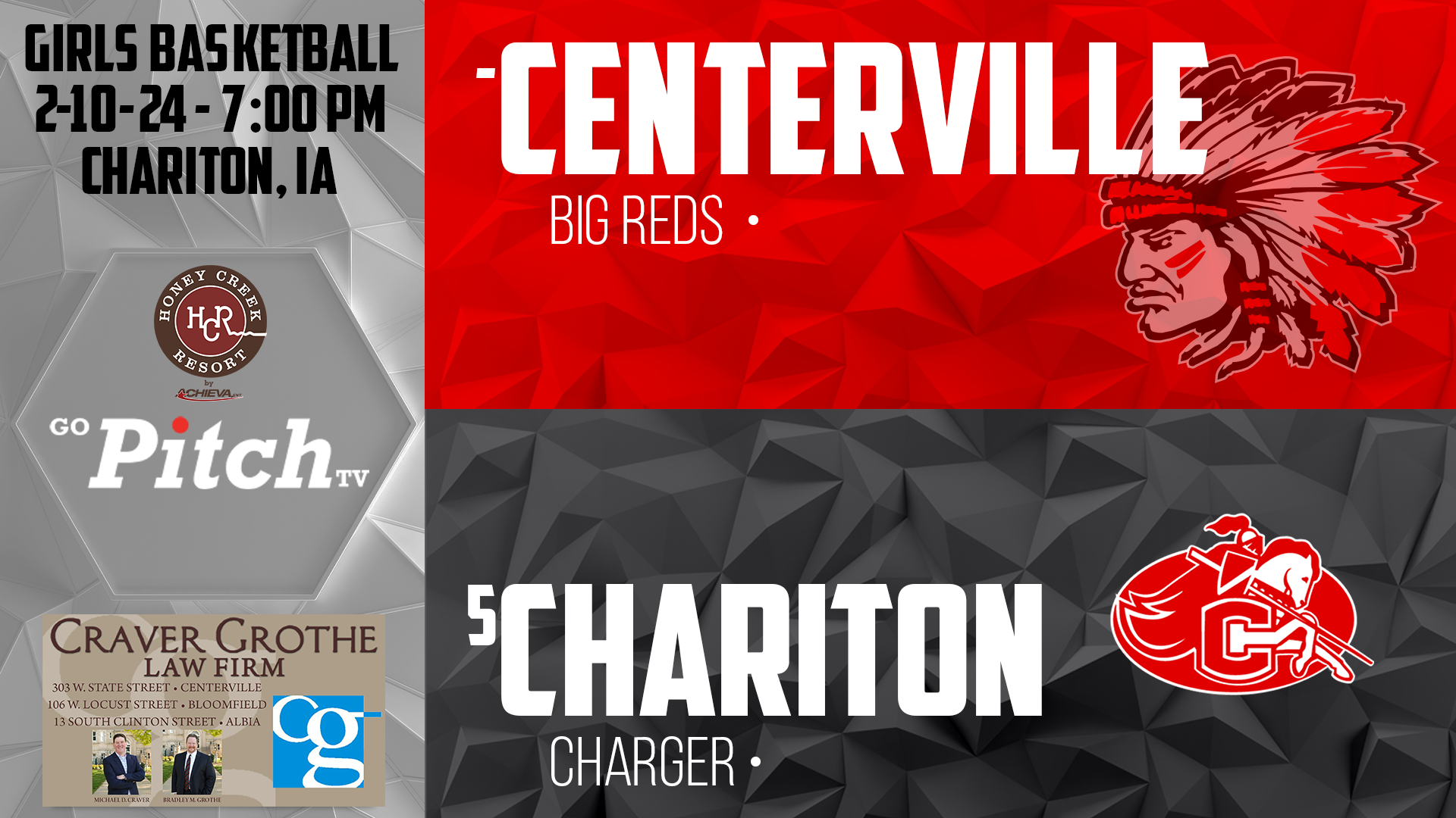 Centerville Girls Basketball @ Chariton 2-10-24