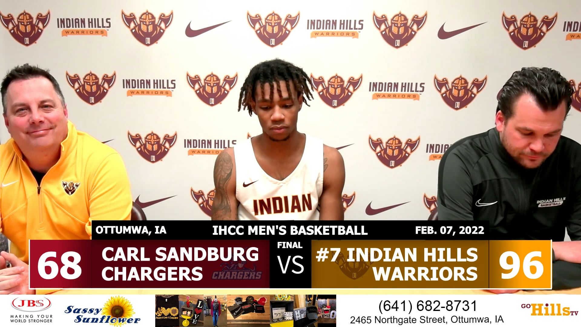 2-7-22 IHCC Men's Basketball vs Carl Sandburg Post Game Interview