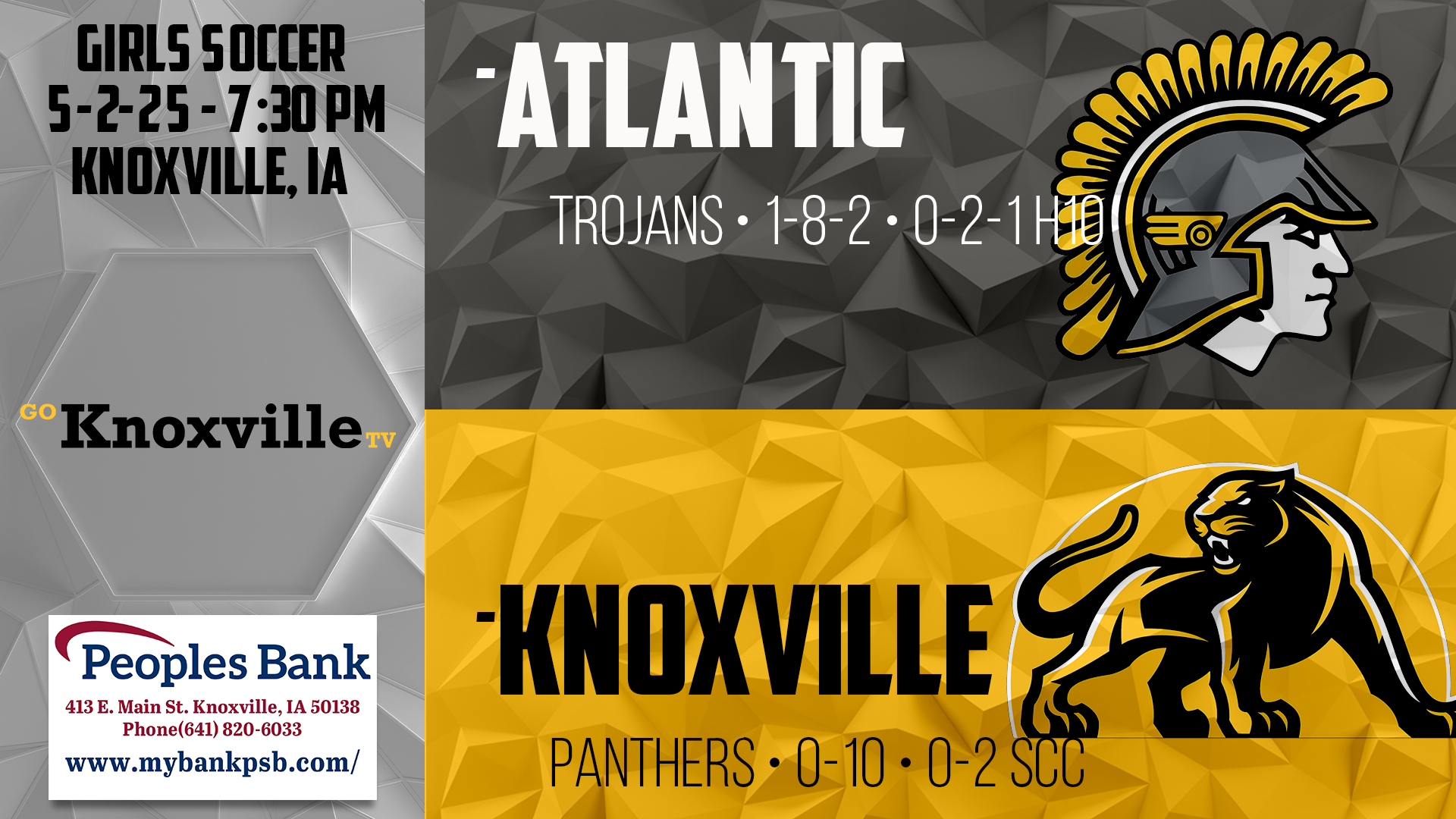 Knoxville Girls Soccer vs Atlantic 5-2-25