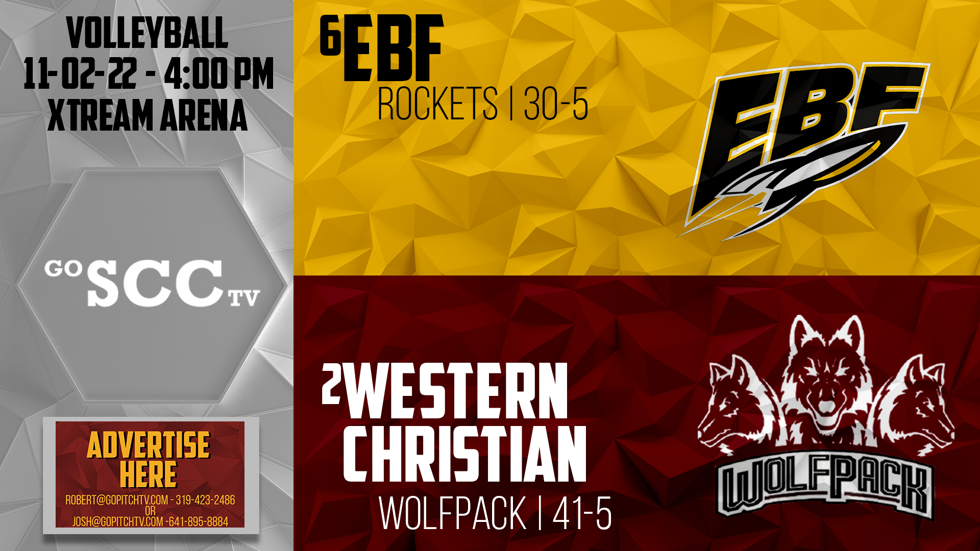 EBF Volleyball vs Western Christian 11-2-22 State Semifinals