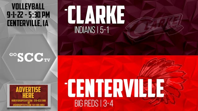 Centerville Volleyball vs Clarke 9-1-22