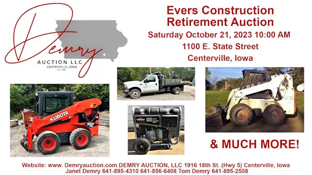 Evers Construction Retirement Auction