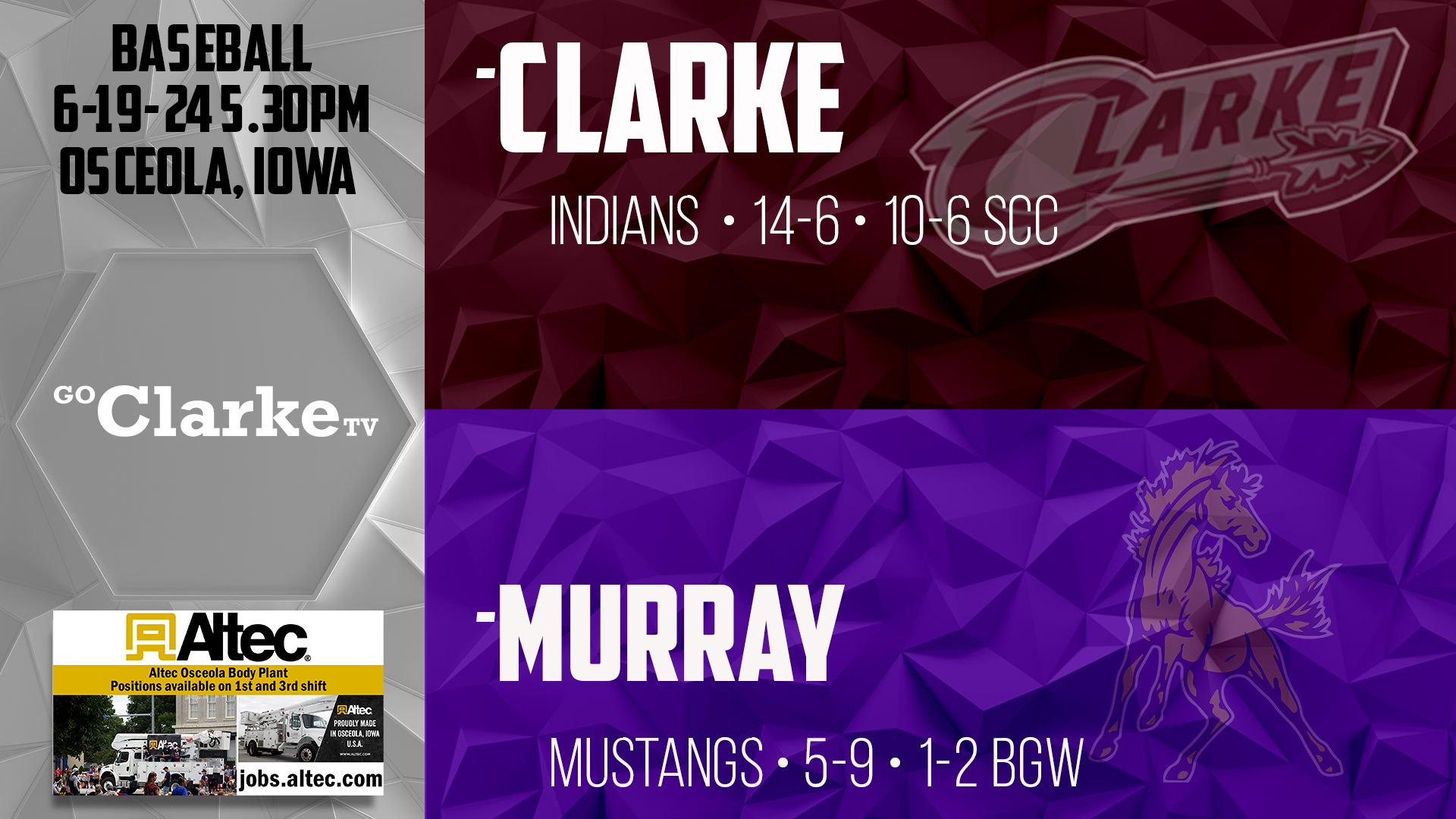 Clarke Baseball vs Murray 6-19-24