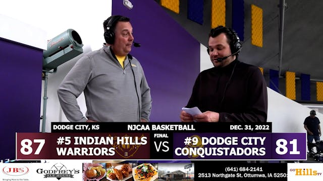 12-31-22 IHCC Men's Basketball @ Dodg...