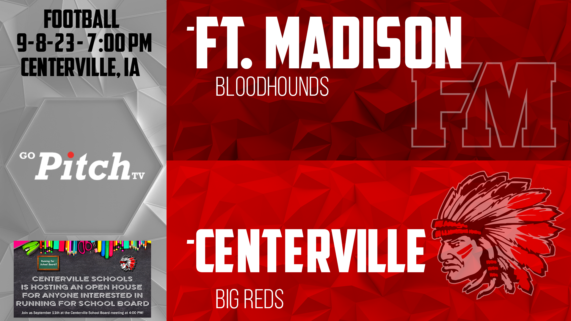 Centerville Football vs Ft. Madison 9-8-23