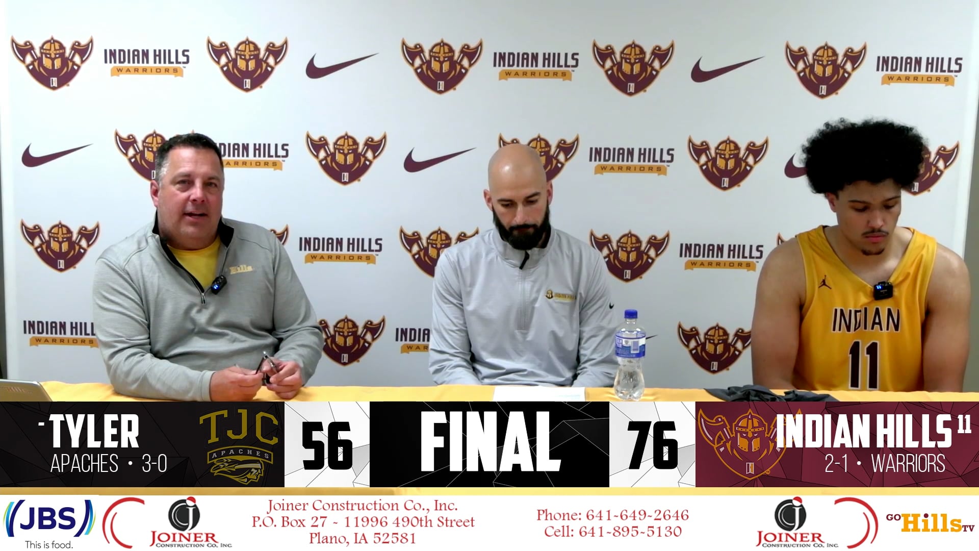 11-9-24 IHCC Men's Basketball vs Tyler Post Game Interview
