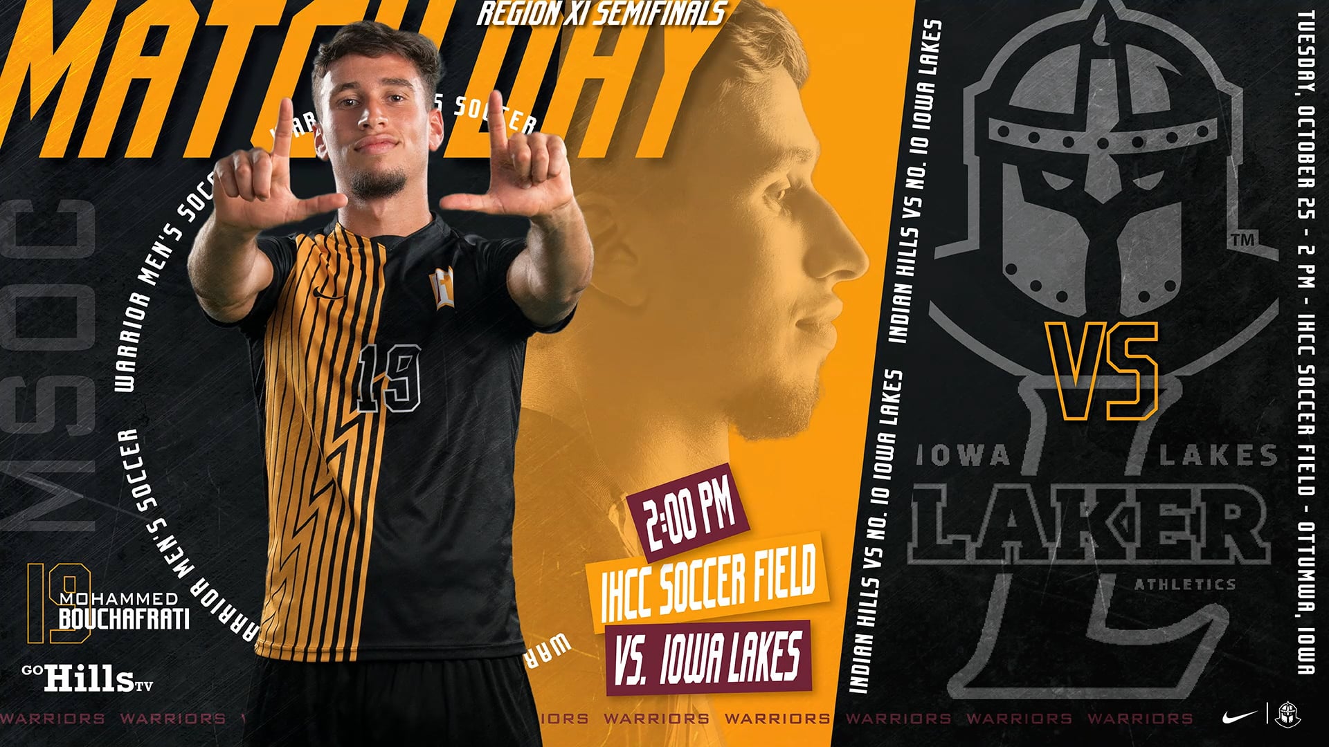 NJCAA Region XI Semifinals 10-25-22 IHCC Men's Soccer vs Iowa Lakes