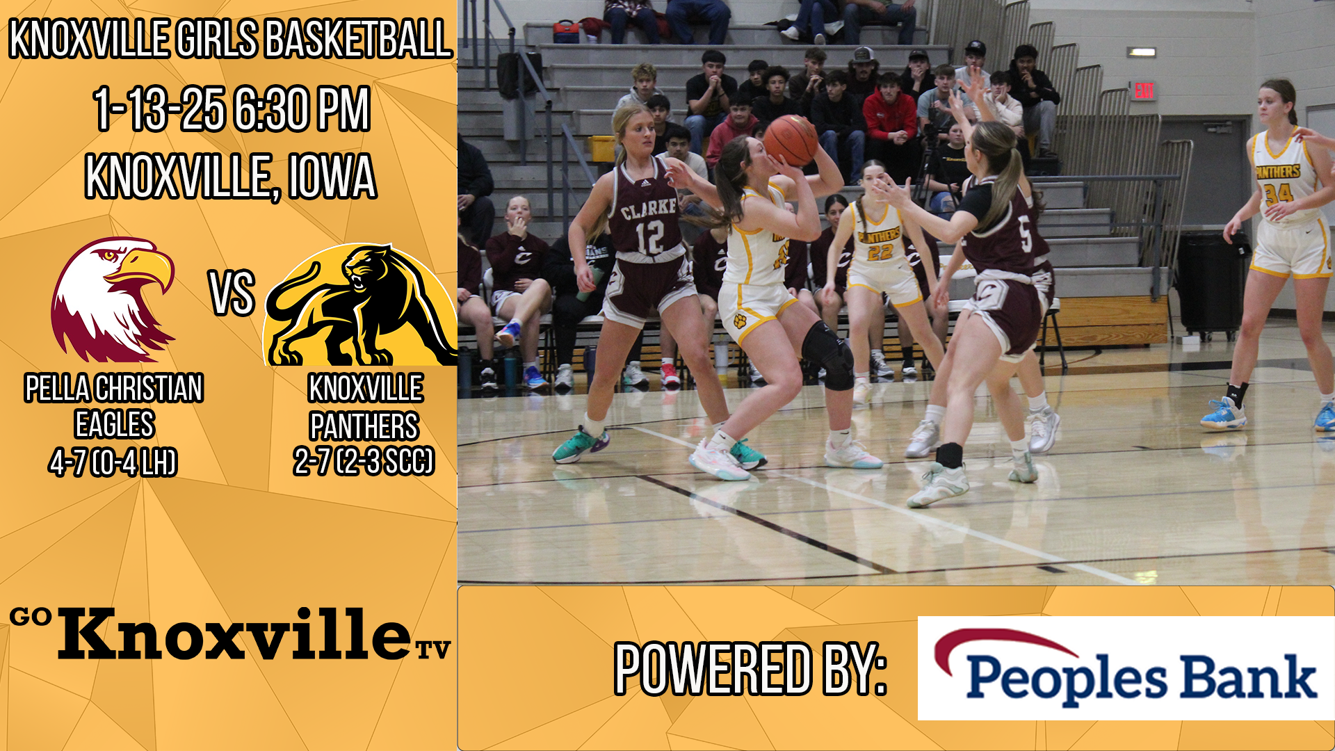 Knoxville Girls Basketball vs Pella Christian 1-13-25