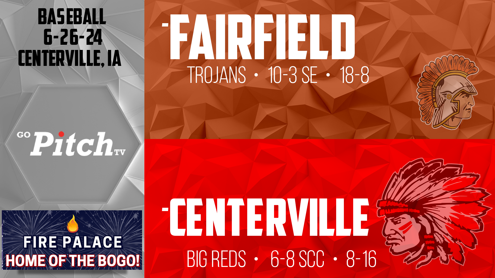 Centerville Baseball vs Fairfield 6-25-24