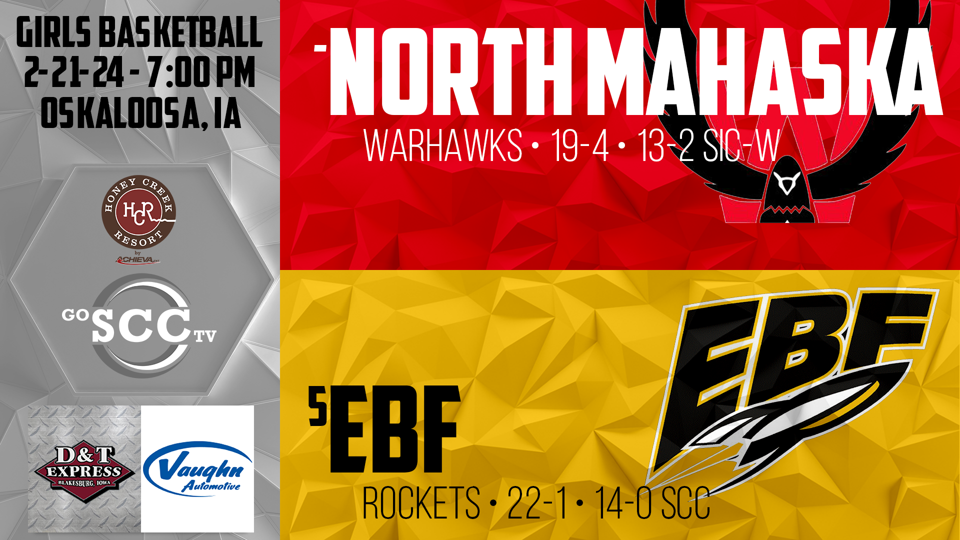 #5 EBF Girls Basketball vs North Mahaska GAME TO STATE