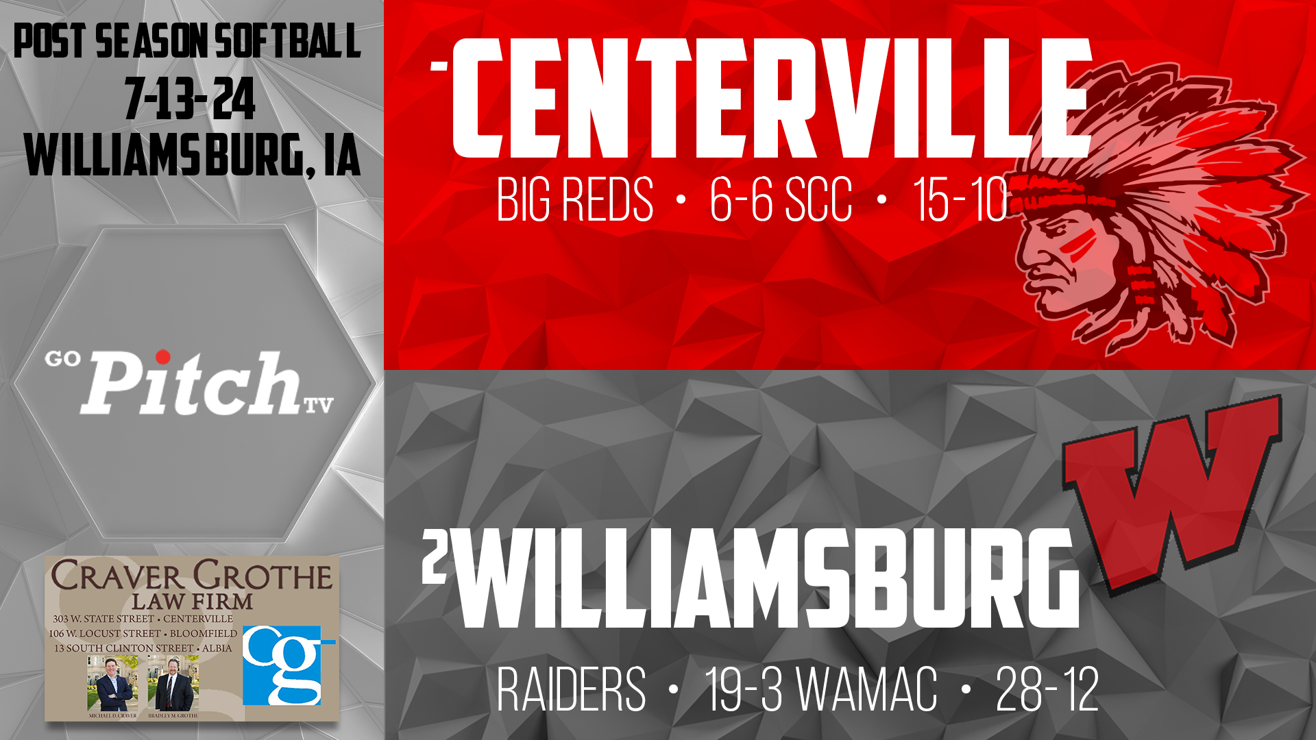 Centerville Softball at Williamsburg 7-13-24