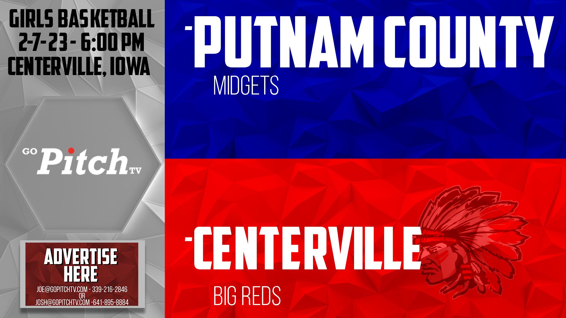Centerville Girls Basketball vs Putnam County 2-7-23