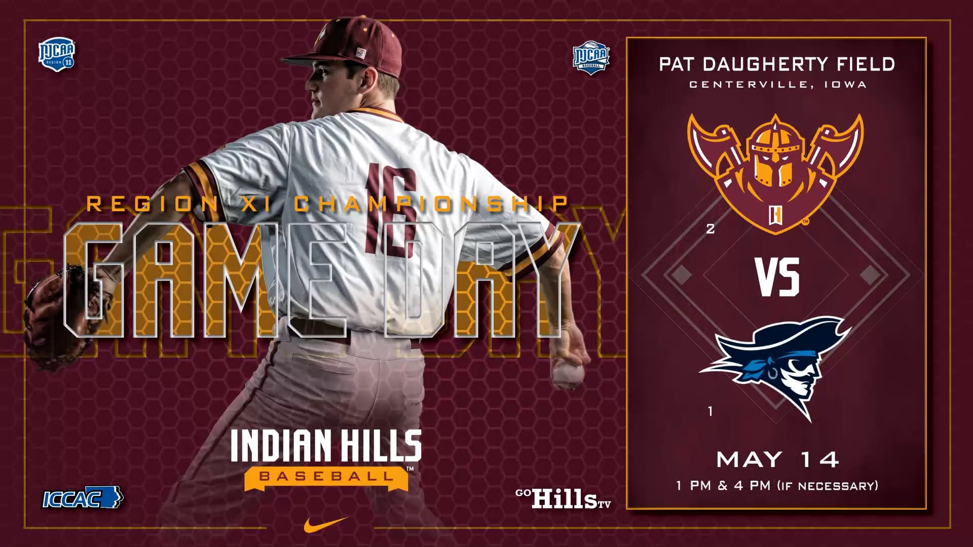 Region XI Baseball Tournament Championship #1 Iowa Western vs #2 Indian Hills